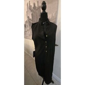 NWT The Limited Ashton Black Collared Sleeveless Shirt Dress Sz M Retail $70‎